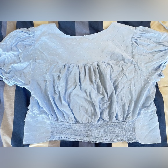 Sky Blue Cropped Blouse - Picture 3 of 3